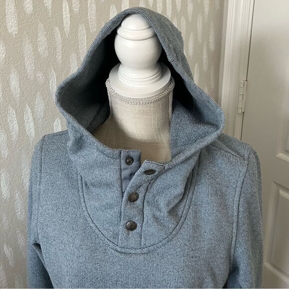 North Face Blue Button Hoodie Size Medium - Picture 3 of 7